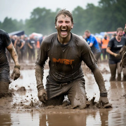 tough mudder athlete swimming through a muddy lake captured in high energy sports photography style during an endurance race download 2025 04 08t065320 195